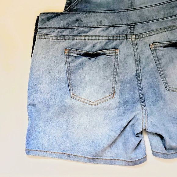 life in progress | Light Wash Denim Short Overalls - Picture 12 of 14